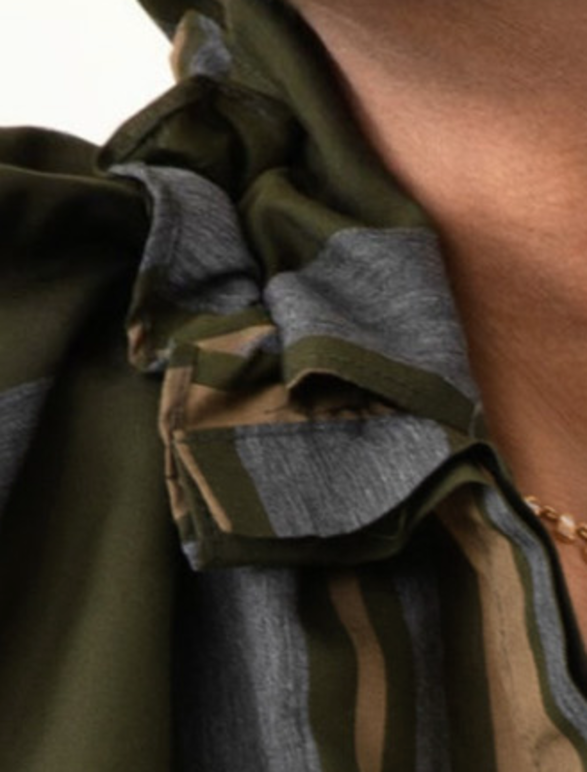 A Shirt Thing Stella Big Stripe Blouses - Olive