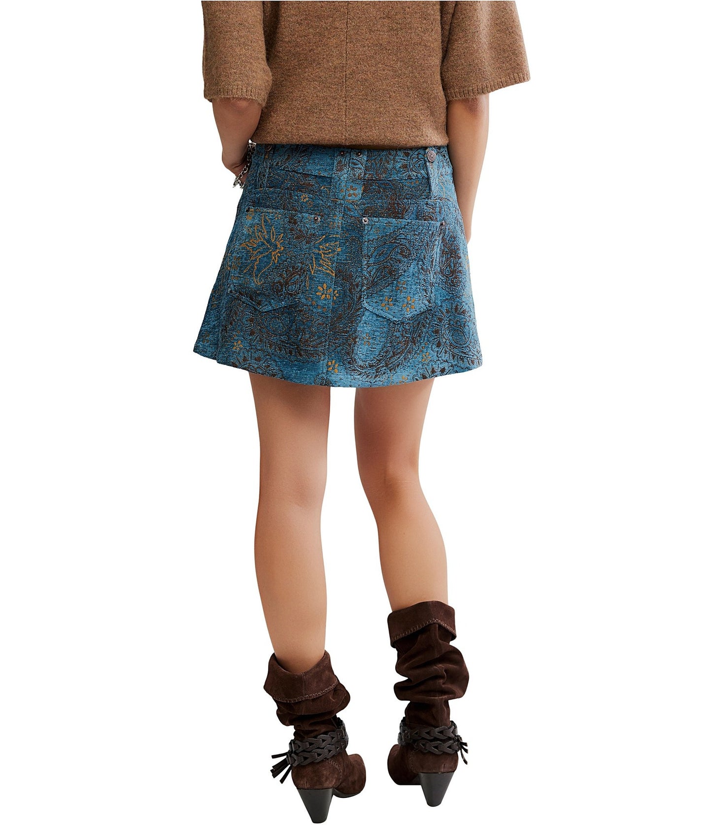 Free People Micah Jacquard Chenille Mini Skirt