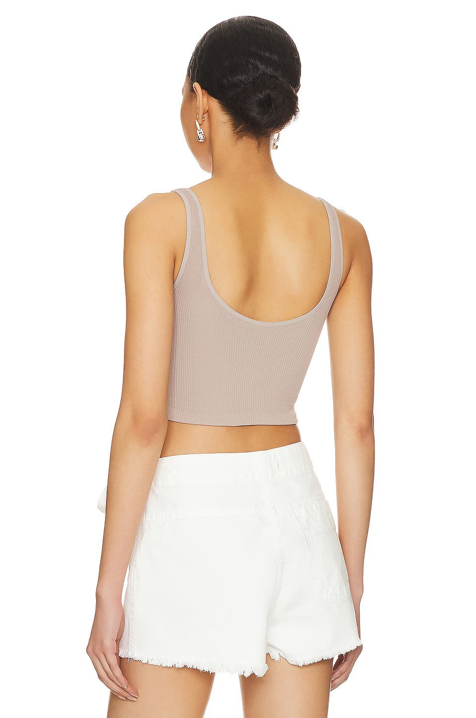 Free People Meg Seamless Crop Top in Heather Grey