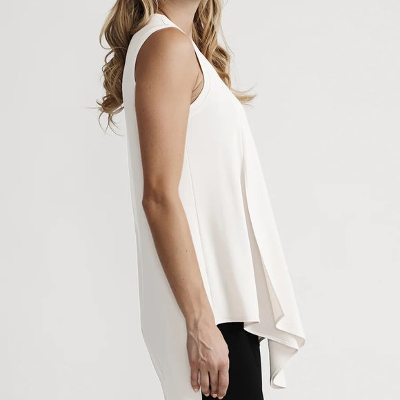 Joseph Ribkoff Sleeveless V-neck Tunic - White