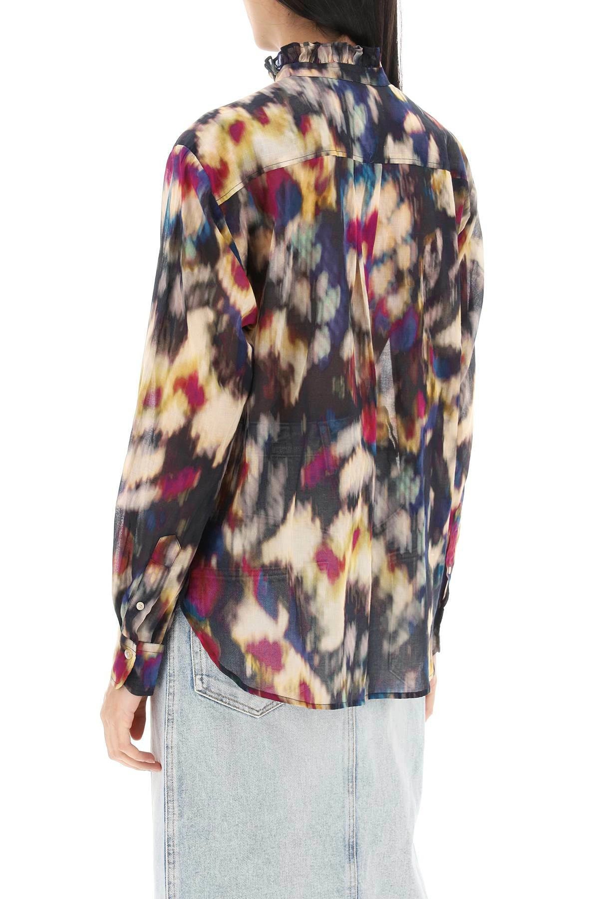 Isabel Marant Etoile Gamble Shirt with Shaded Motif - Multicolor