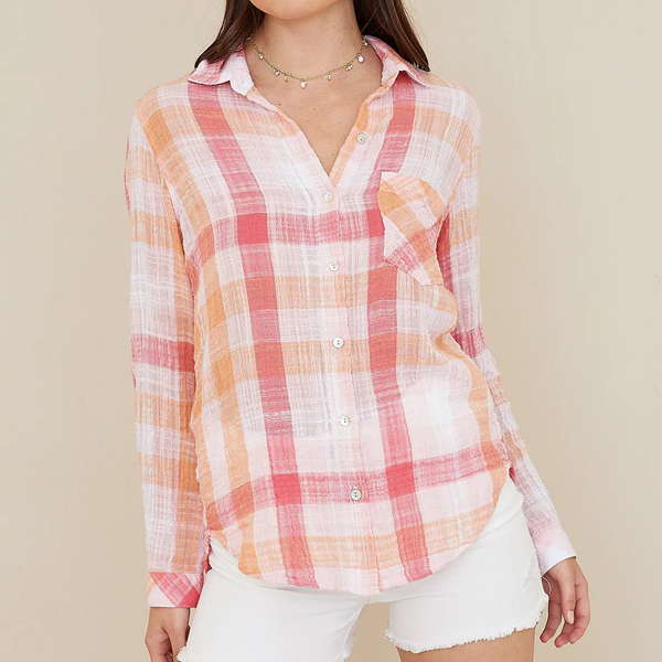 Bella Dahl Pocket Button Down Top - Summer Sunset