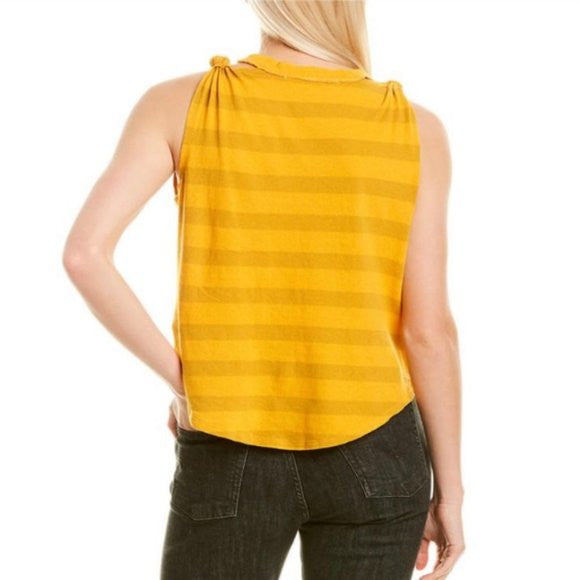 Free People The Twist Striped Tank Top in Mandarin