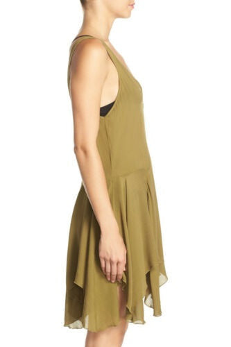 Free People Double Down Handkerchief Keyhole Plunge Slip Dress