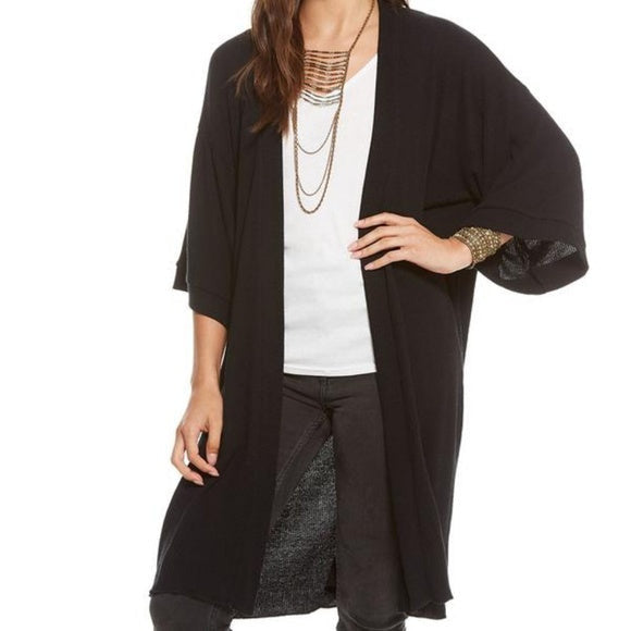 Chaser Love Rib Open Front 3/4 Sleeve Women's Cardigan