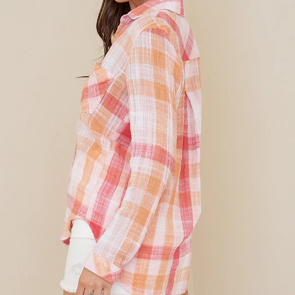 Bella Dahl Pocket Button Down Top - Summer Sunset
