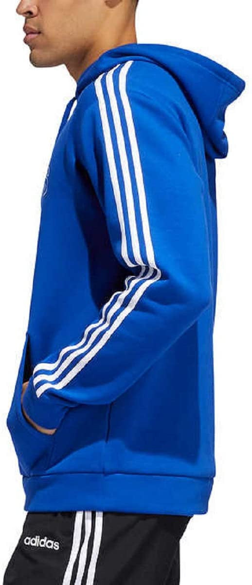 Adidas Men's Essentials 3-Stripes Pullover Fleece Hooded Sweatshirt