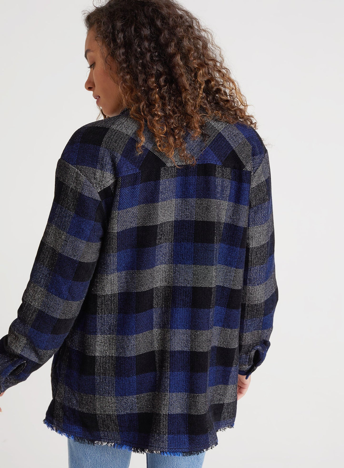 Bella Dahl Lined Women's Shacket in Black Check