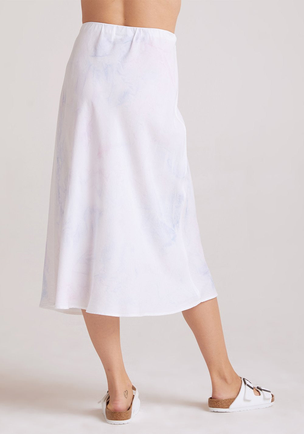 Bella Dahl Color Spray Women's Midi Skirt in Pink & Blue