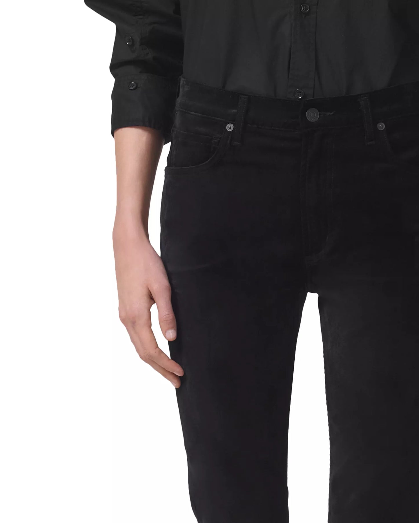 Citizens of Humanity Isola High Rise Cropped Bootcut Jeans - Black