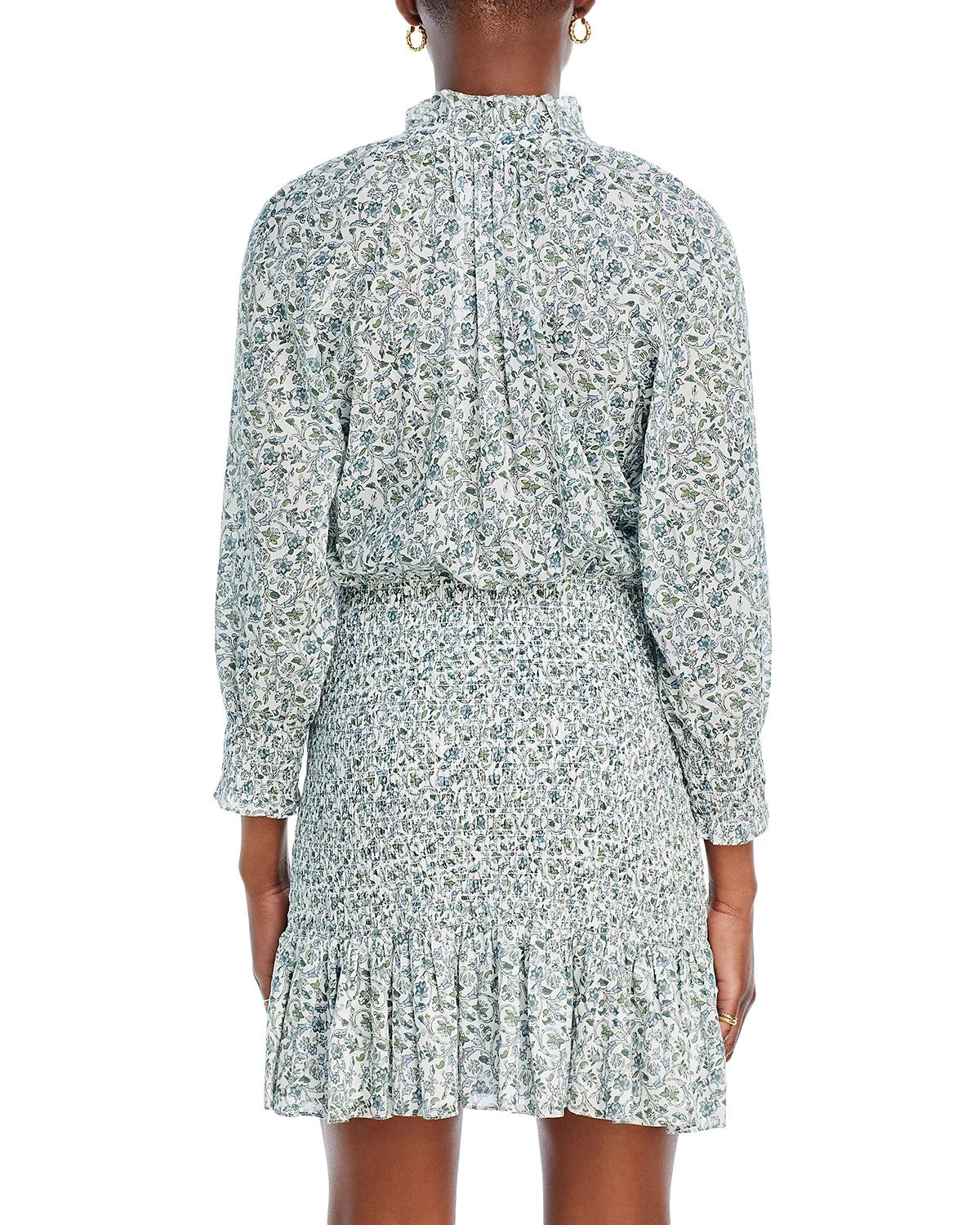 Veronica Beard Corsica Smocked Dress - Ecru Multi