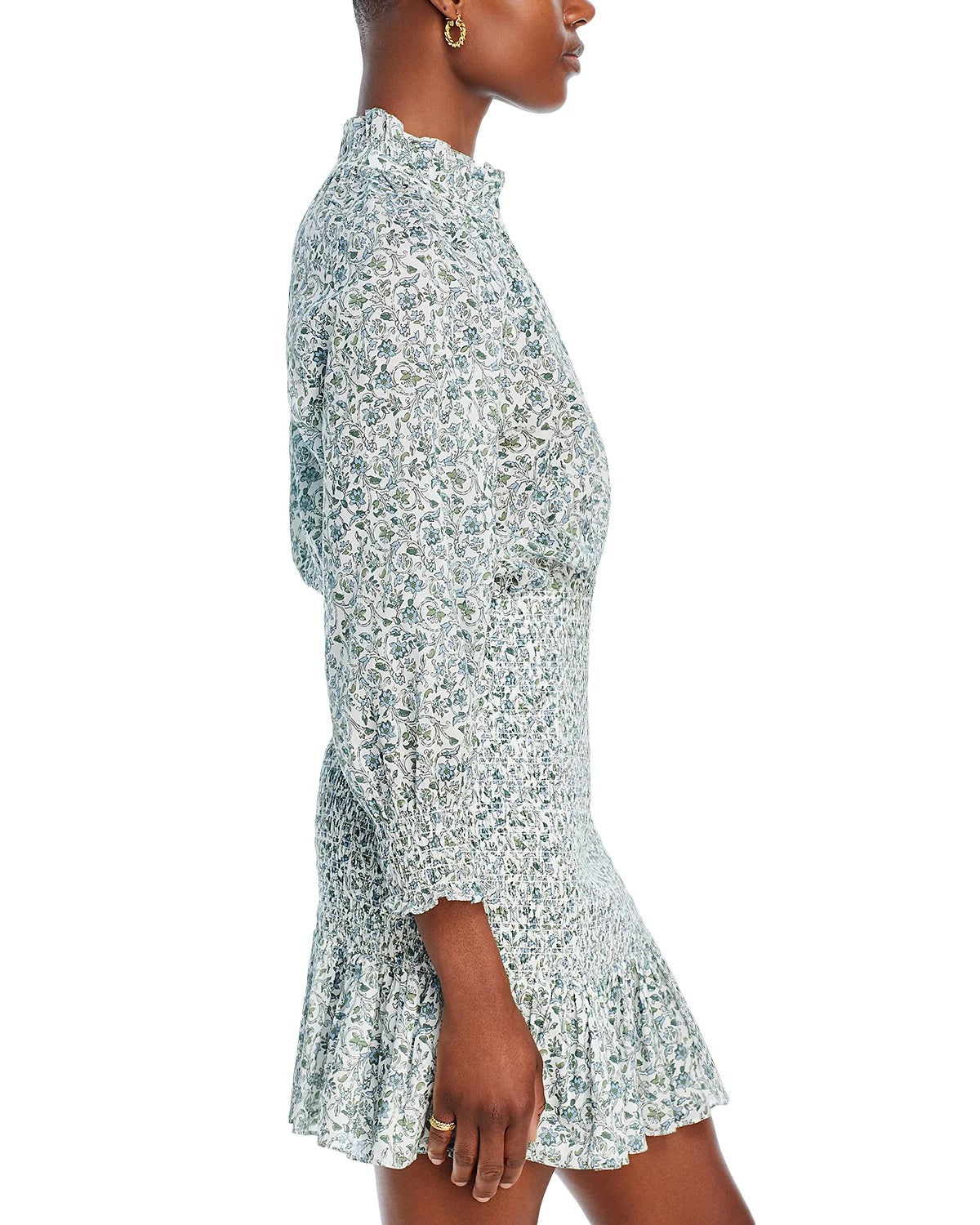 Veronica Beard Corsica Smocked Dress - Ecru Multi