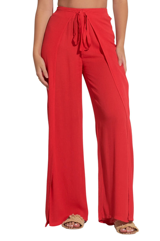 Elan Nicole Wrap Pant - Red