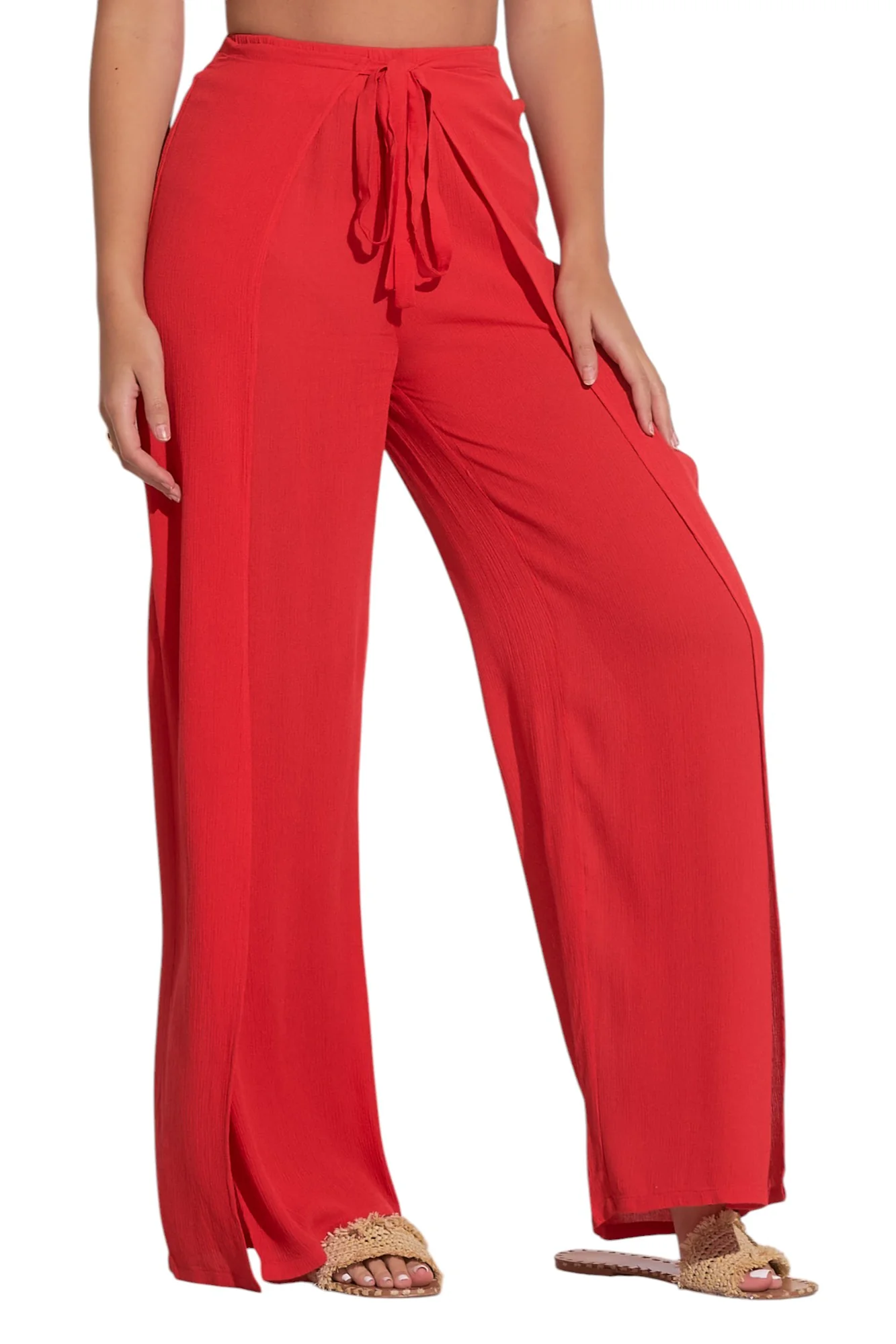 Elan Nicole Wrap Pant - Red