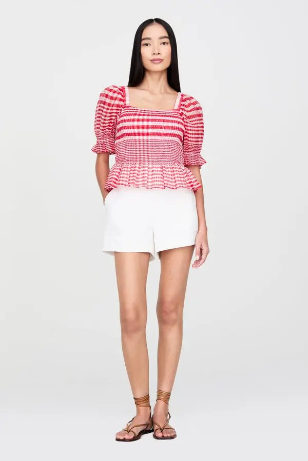 The Marie Oliver Oaklee Top - Cherry Check