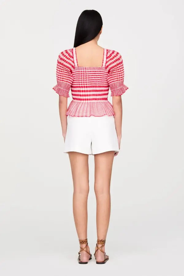 The Marie Oliver Oaklee Top - Cherry Check