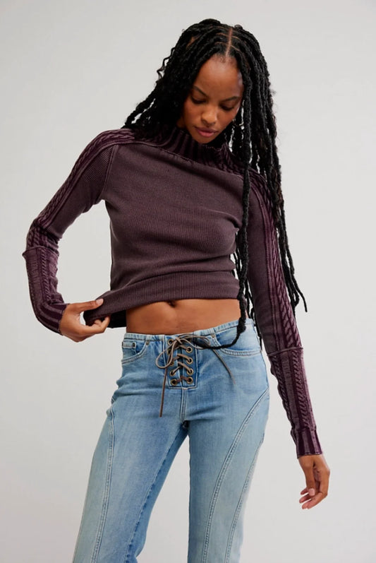 Free People Women's Breezy Swit Top Vintage Grape