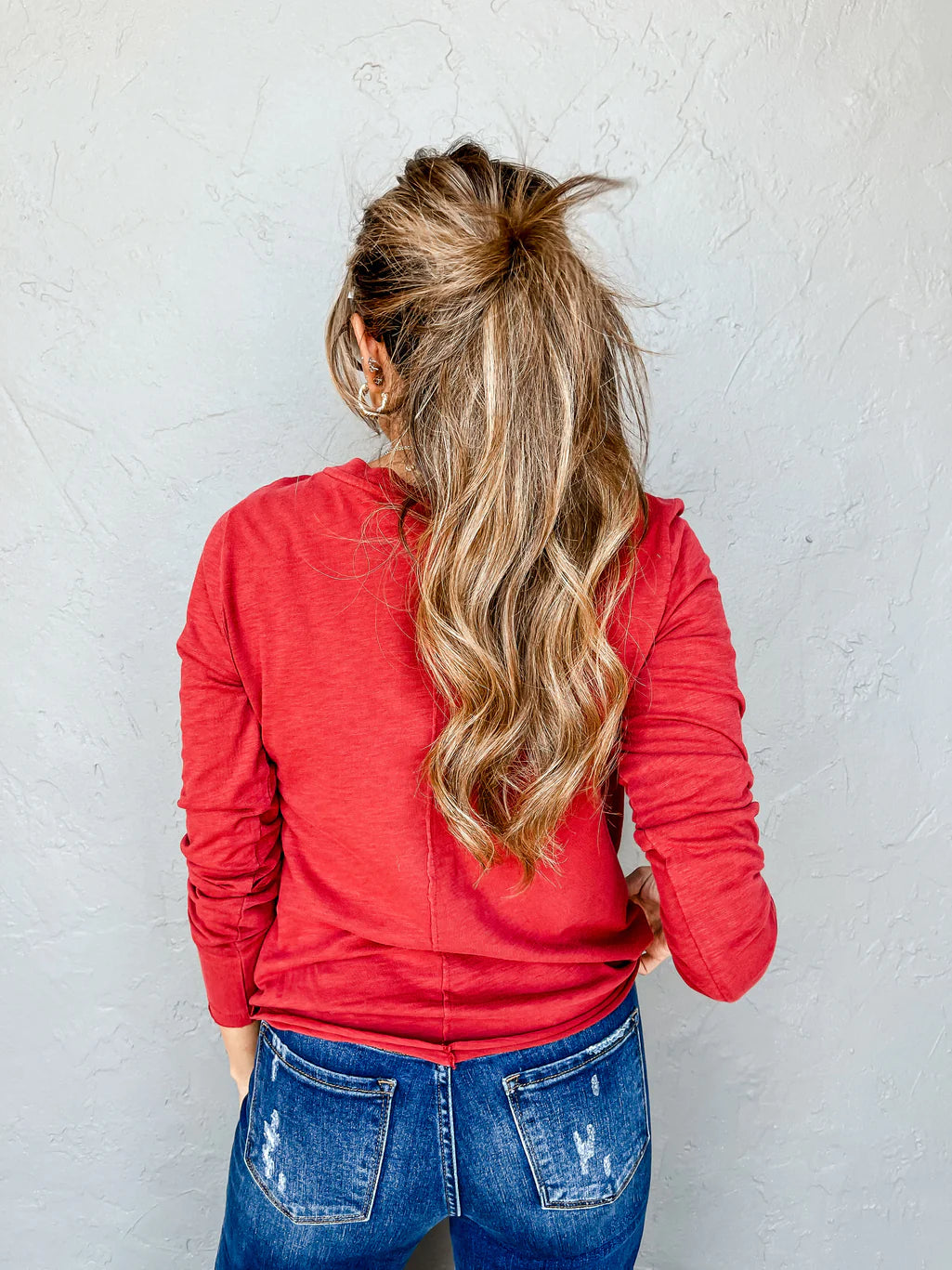 Z Supply Dream Slub Long Sleeve Tee - Ruby Red