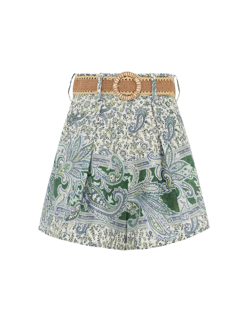 Wunderkind Ottie Tuck Shorts - Green Paisley