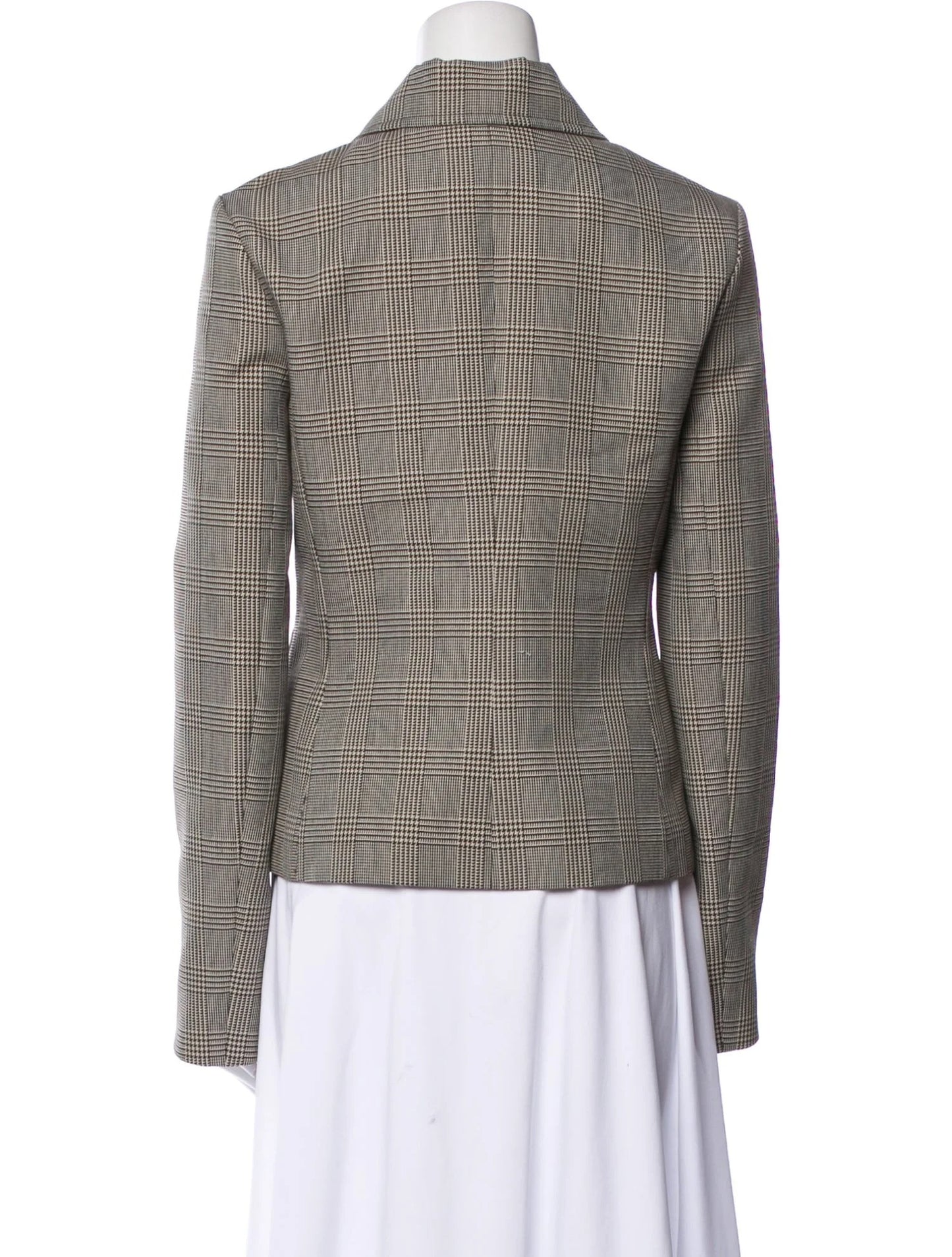 Courrèges Wool Plaid Print Blazer