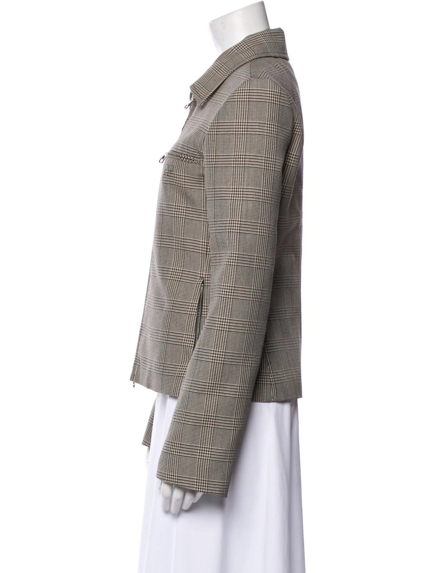 Courrèges Wool Plaid Print Blazer