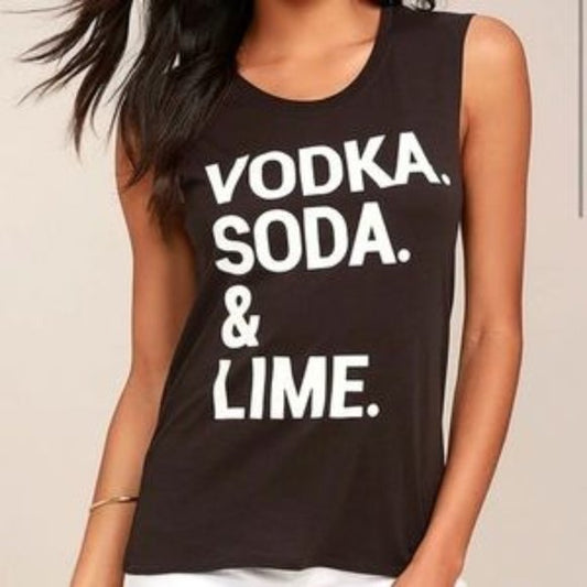Chaser Vodka Lime Soda Black Burnout Women's Tank Top