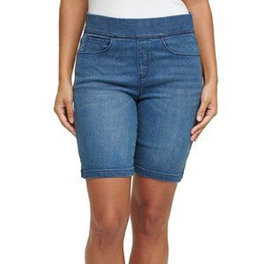 DKNY Jeans Ladies' Pull On Comfort Stretch Denim Bermuda Shorts - Med Wash
