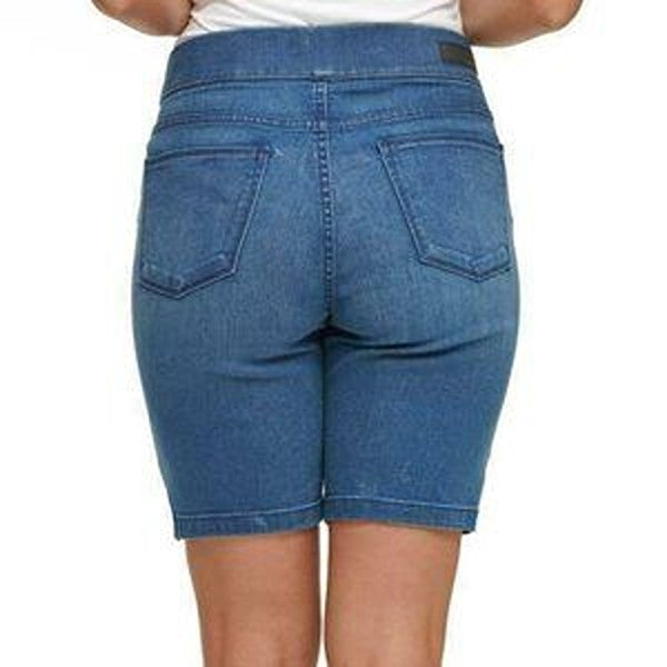 DKNY Jeans Ladies' Pull On Comfort Stretch Denim Bermuda Shorts - Med Wash