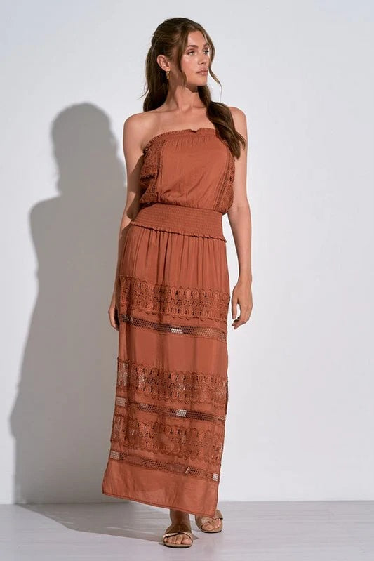 Elan Athena Strapless Maxi Dress