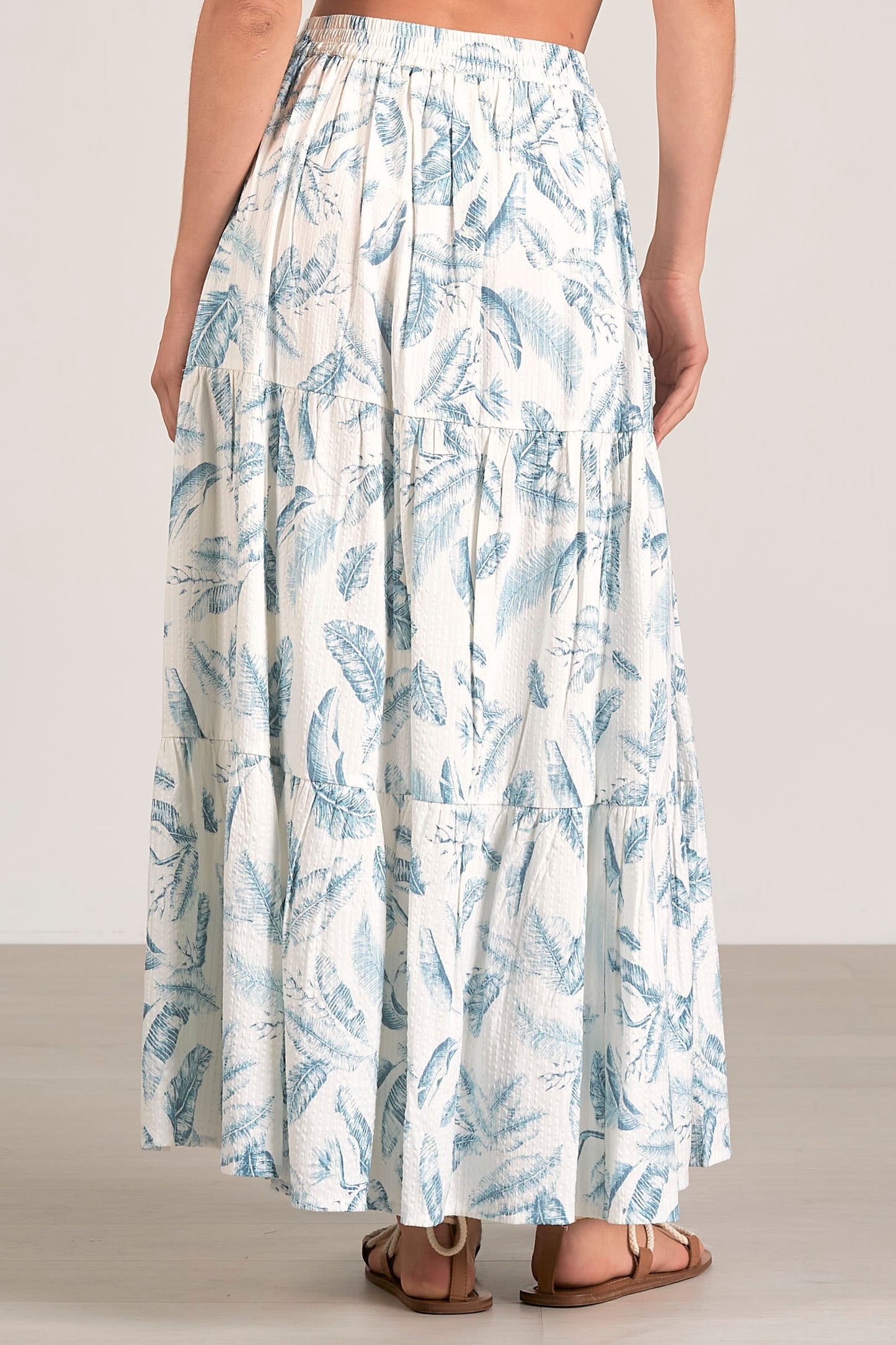 Ejan Blue Lima Tiered Womens Maxi Skirt