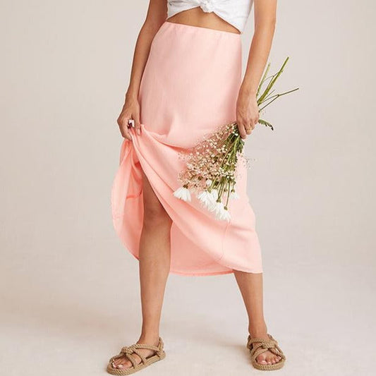 Bella Dahl Bias Women's Midi Skirt in Coral