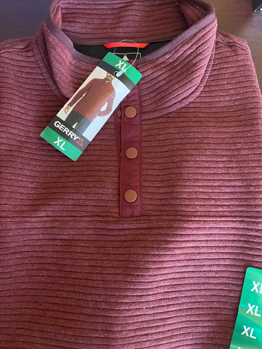 Gerry Men's Ottoman Four Snap Placket Pullover
