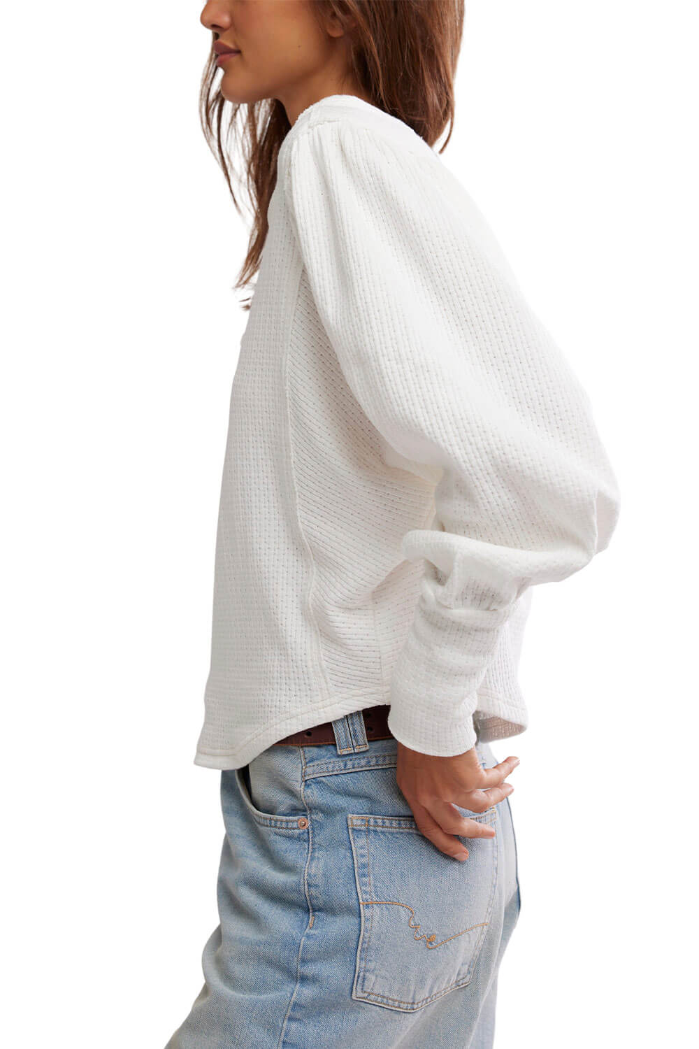 Free People Quinn Knit Thermal in Clean Ivory