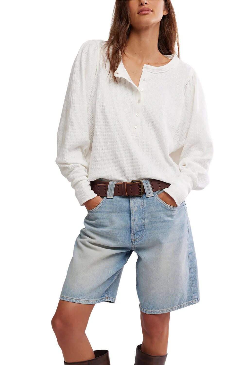 Free People Quinn Knit Thermal in Clean Ivory