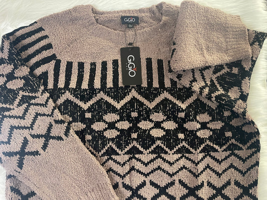 Gigio Women's Round Neckline Fair Isle Sweater