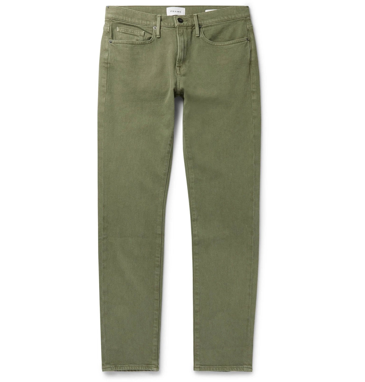 Frame L'Homme Slim-Fit Stretch-Denim Jeans - Garage Military Green