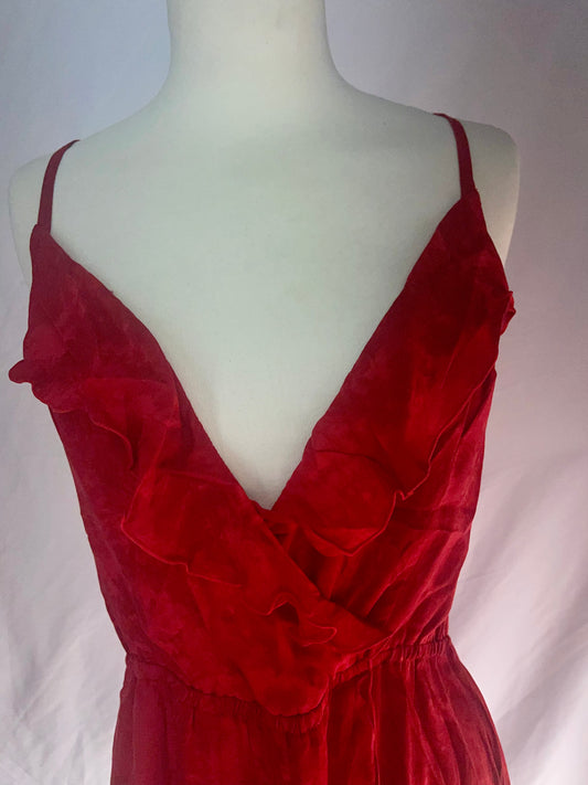 Khush Moani Cocktail Dress in Tye Dye Murky Red