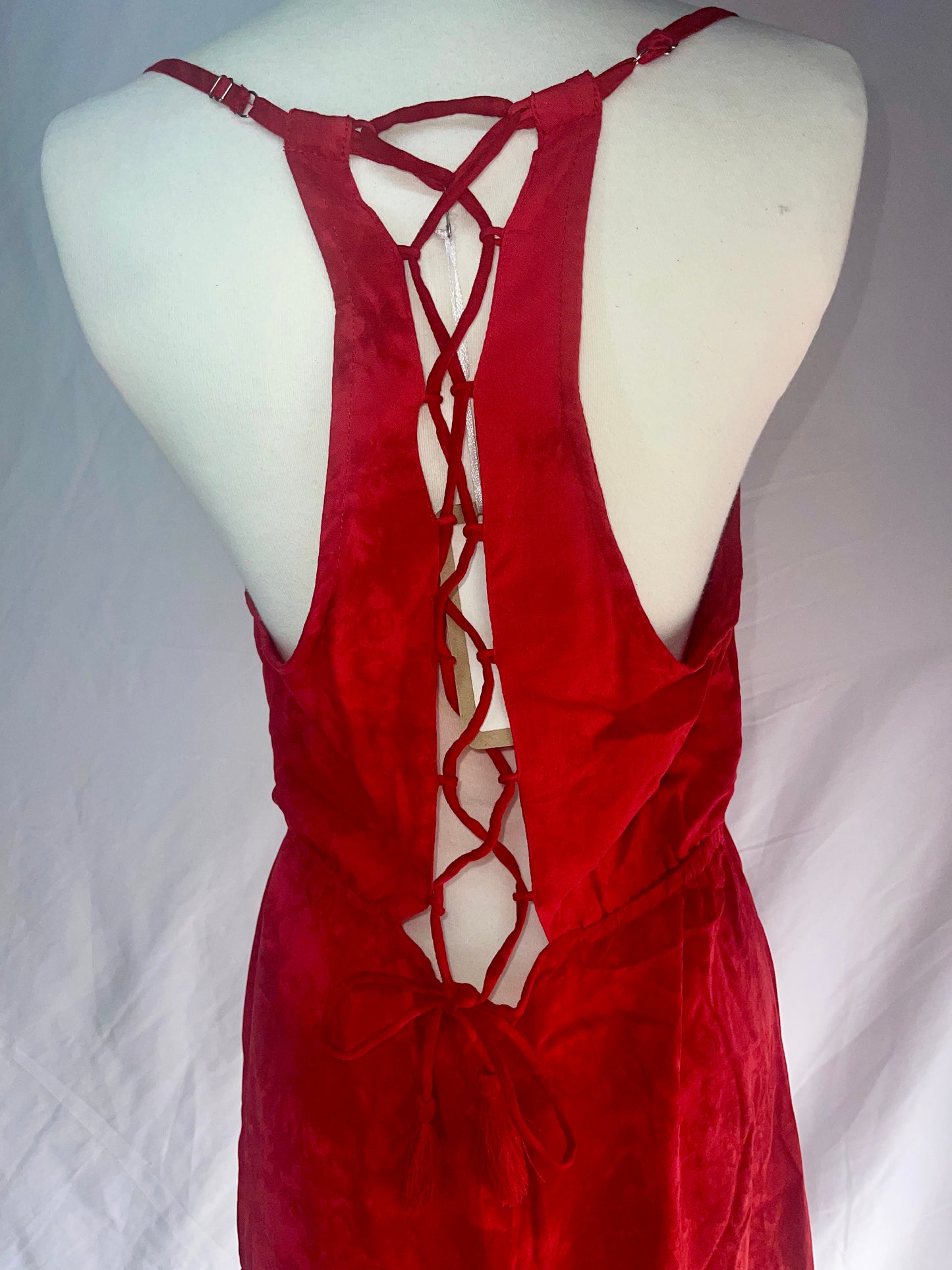 Khush Moani Cocktail Dress in Tye Dye Murky Red