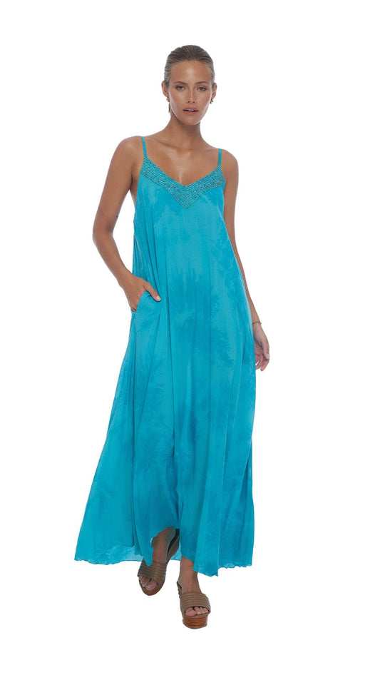 Khush Tahiti Dream Maxi Dress - Murky Aquamarine