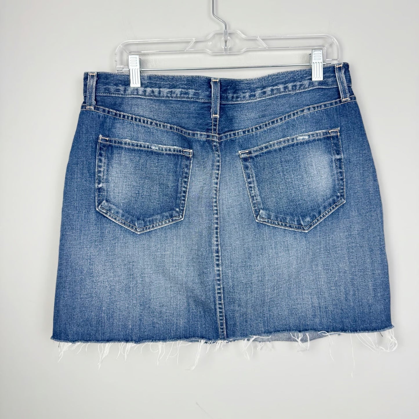 L' Agence Jolene Distressed Denim Jean Mini Skirt in Newberry