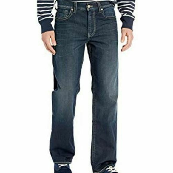 Silver Men's Gordie Medium Wash Relaxed Straight Leg Men's Jeans