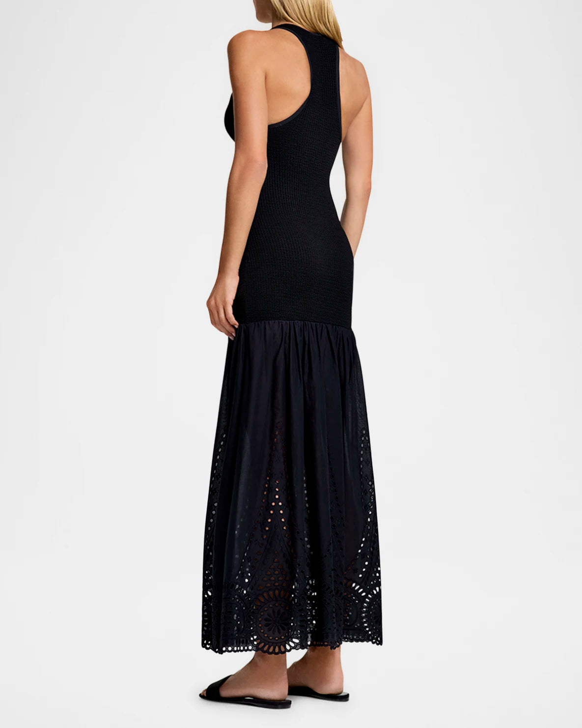 Smythe Racerback Tiered Dress - Black