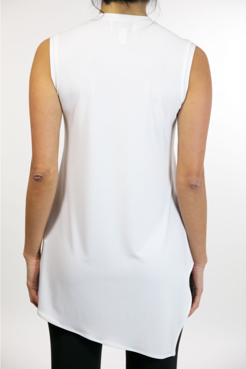 Joseph Ribkoff Sleeveless V-neck Tunic - White