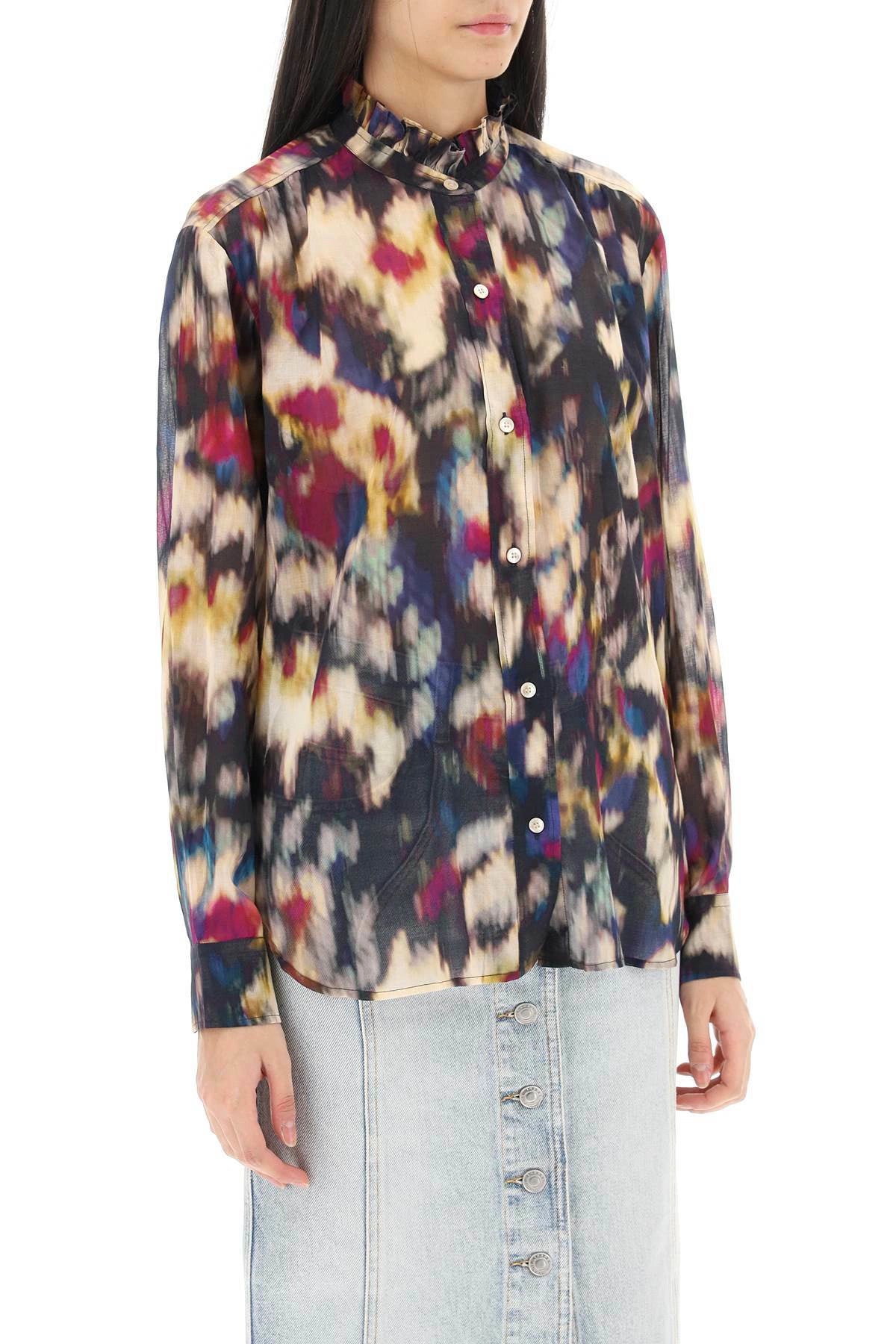 Isabel Marant Etoile Gamble Shirt with Shaded Motif - Multicolor