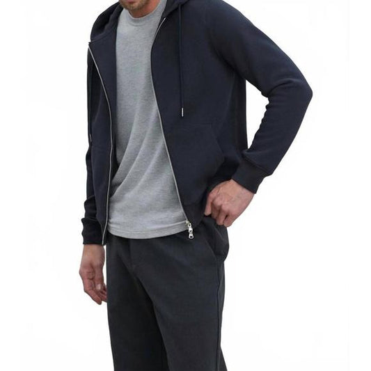 New Velvet by Graham & Spencer Laird Long Sleeve Zip Hoodie in Navy