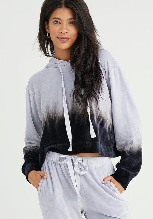 Bella Dahl Hoodie With Trim - Titanium Ombre
