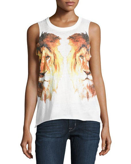 Chaser White Reflected Lions Vintage Women's Tank