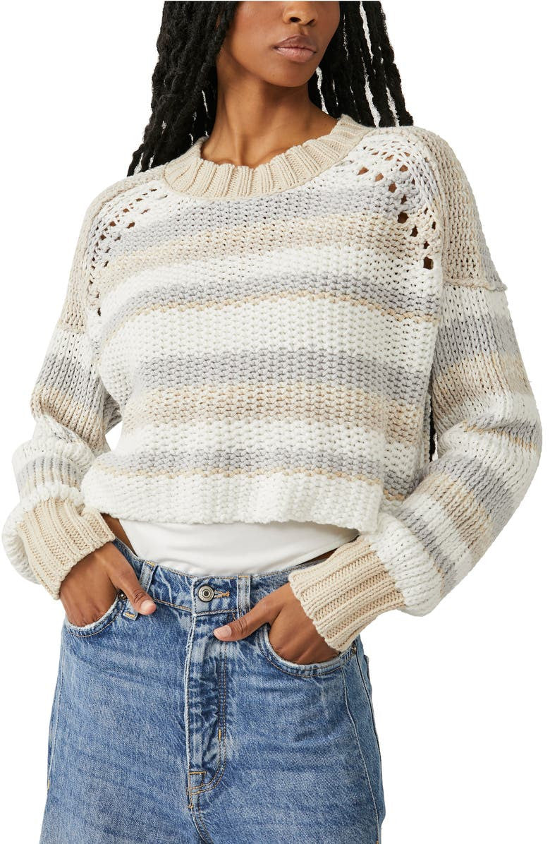 Free People Devon Stripe Crop Sweater