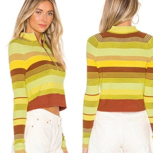 Free People Rip Tide Zip Mock Long Sleeve