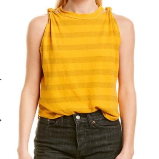 Free People The Twist Striped Tank Top in Mandarin